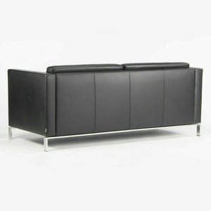 Lord Norman Foster Model 500 Black Leather 2 Seat Settee Sofa for Walter Knoll