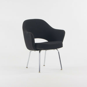 1960s Eero Saarinen Knoll International Black Fabric Executive Arm Dining Chair