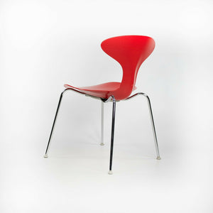 2010s Ross Lovegrove Orbit Chair by Bernhardt Design in Red Plastic Chrome Legs