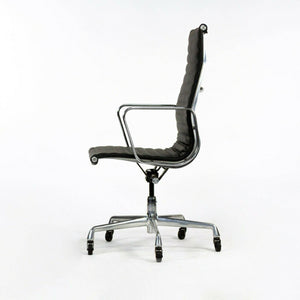 SOLD 2010s Herman Miller Eames Aluminum Group Executive Desk Chair in Black Leather