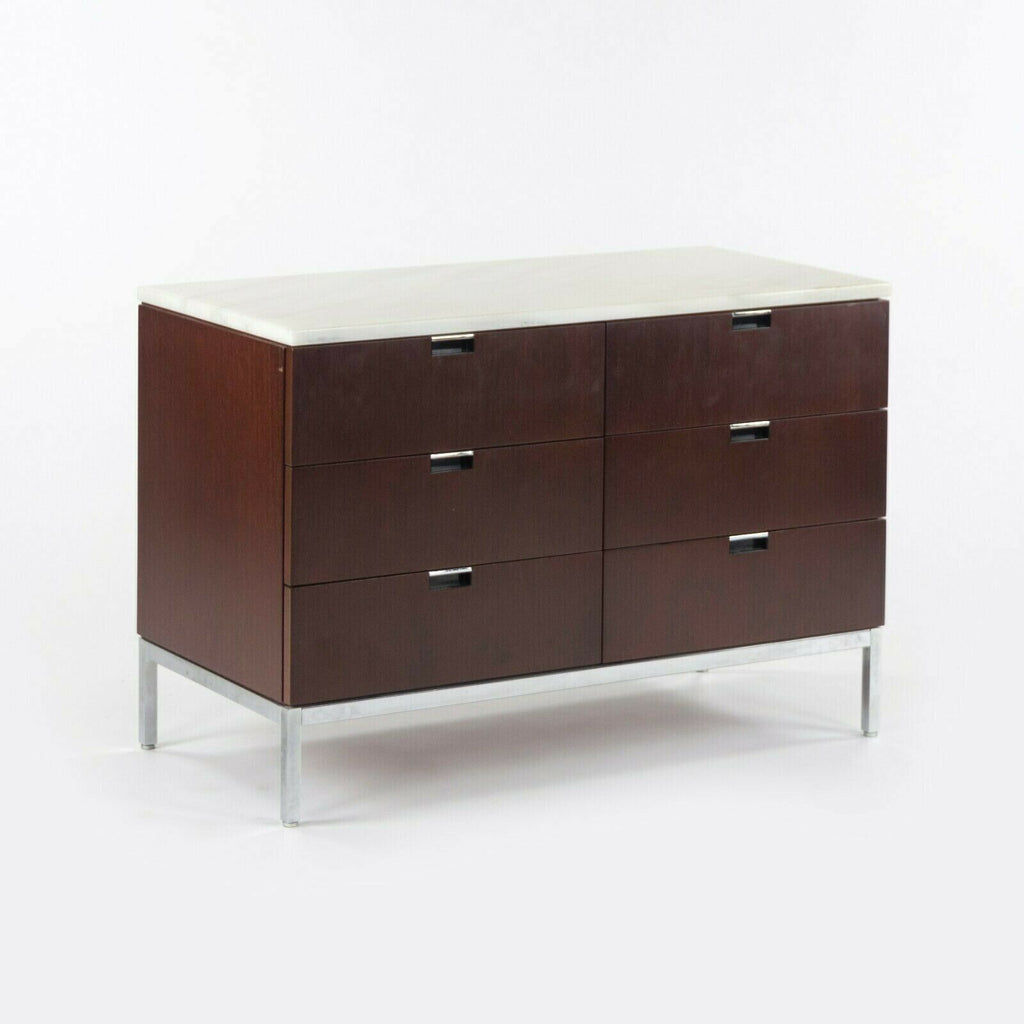 1970s Florence Knoll International 6 Drawer Credenza Dresser Cabinet with Marble Top