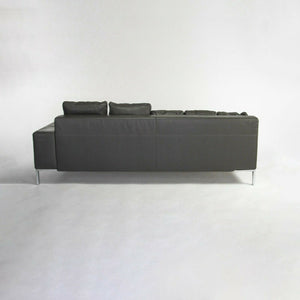 1999 Zanotta Alfa IGrey Leather Sectional Modular Sofa by Emaf Progetti 2x Avail