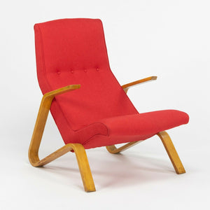 SOLD 1950s Eero Saarinen Knoll Grasshopper Lounge Chair w/ New Red Knoll Upholstery