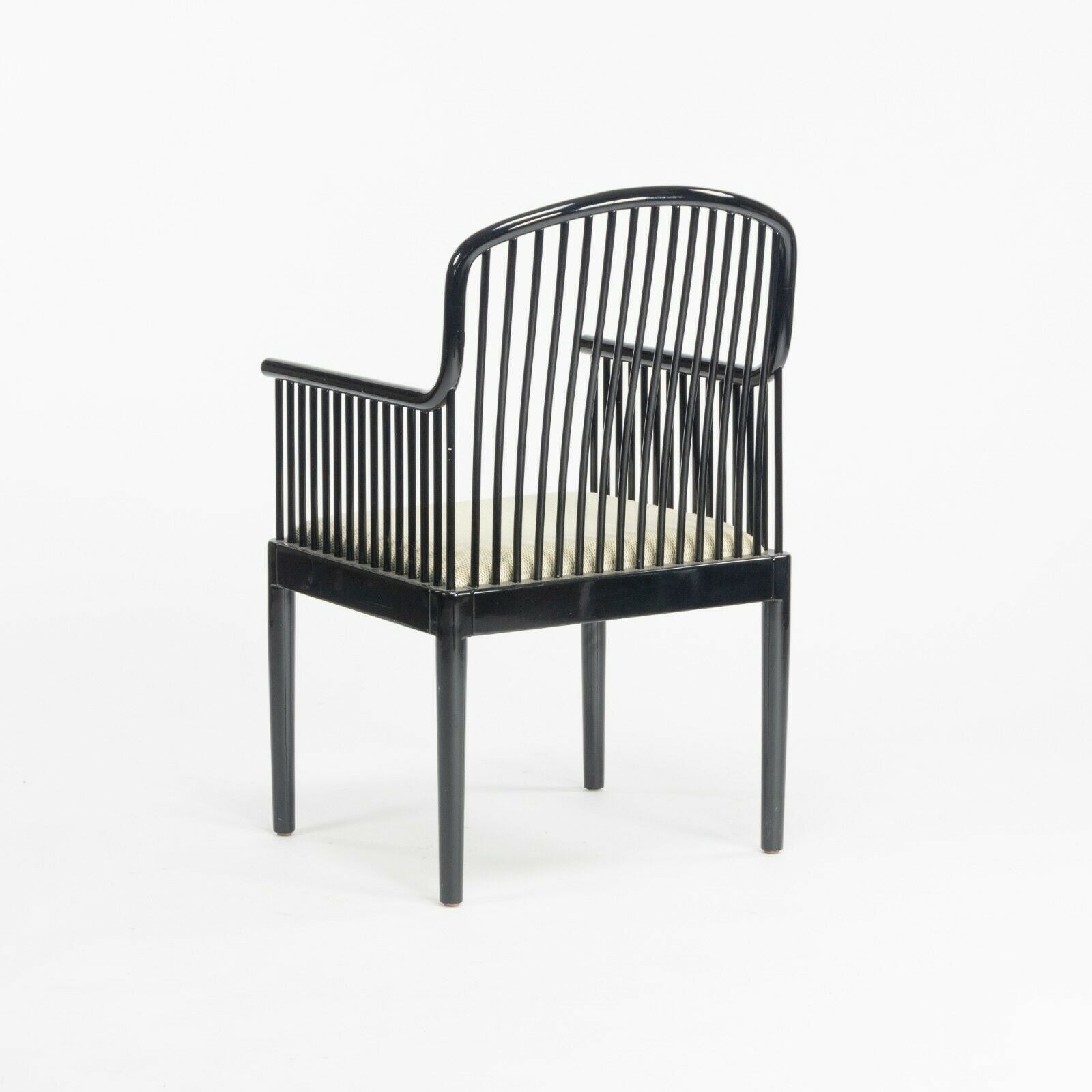 SOLD C. 1985 Pair of Black Lacquer Andover Chairs by Davis Allen for Stendig in Italy