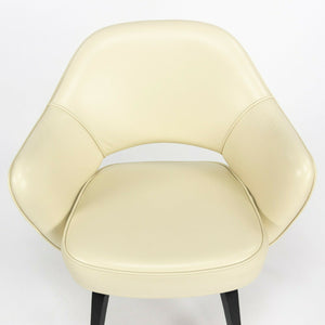 SOLD Eero Saarinen for Knoll 2020 Executive Armchair with Ivory Leather & Wood Legs