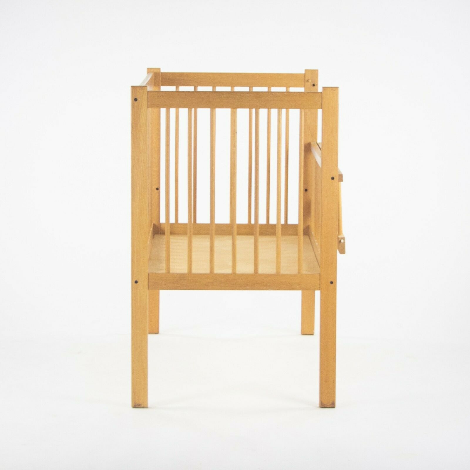 SOLD Custom & Handmade Charles Webb Design of Cambridge MA Oak Baby Crib Mid Century