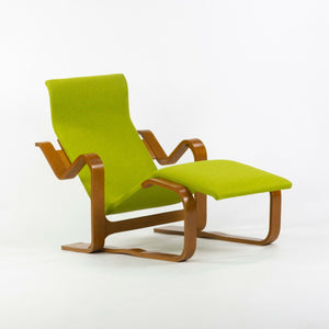 SOLD 1960s Marcel Breuer for Knoll Isokon Chaise Lounge Chair in Green Upholstery