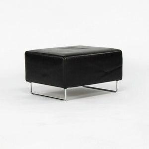 SOLD B&B Italia Diesis Black Leather Ottoman by Antonio Citterio and Paulo Nava