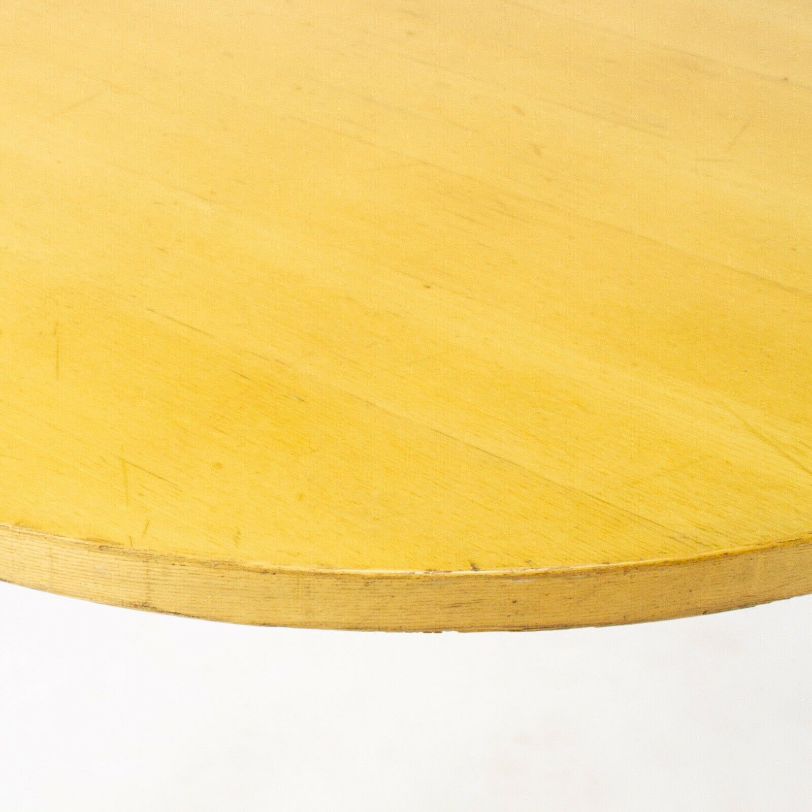 SOLD 1960s Alvar Aalto for Artek & ICF Bent L Leg Round Dining Table No. 91 in Birch