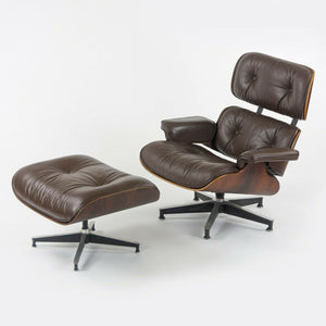 SOLD C. 1961 Herman Miller Eames Lounge Chair and Ottoman 670 and 671 Brown Leather