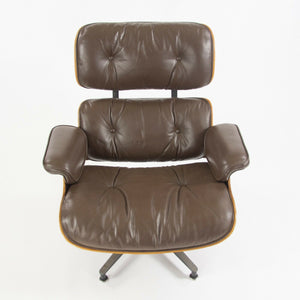 SOLD 1970s Herman Miller Eames Lounge Chair and Ottoman Rosewood 670 and 671 in Brown Leather