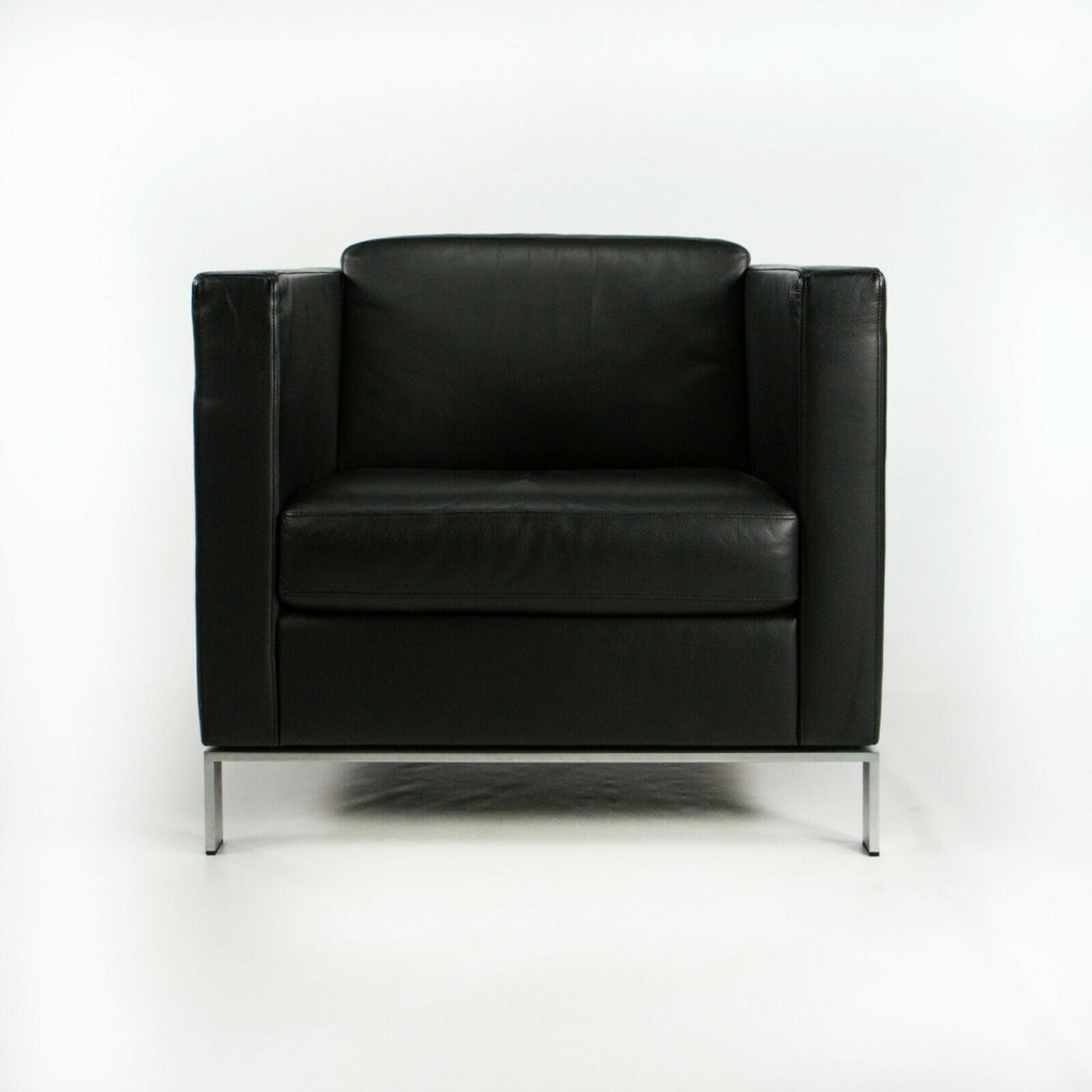 2010s Lord Norman Foster for Walter Knoll Model 500 Black Leather Arm Lounge Chair