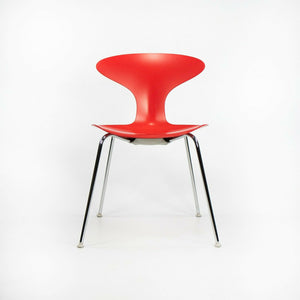 2010s Ross Lovegrove Orbit Chair by Bernhardt Design in Red Plastic Chrome Legs