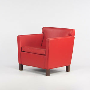 C. 2009 Pair of Mies Van Der Rohe Knoll Krefeld Lounge Chairs in Red Leather