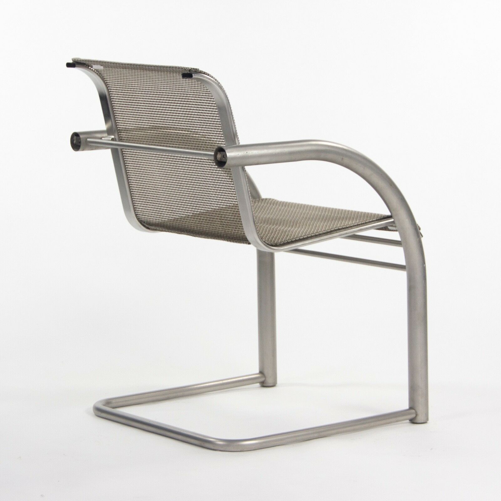 2001 Prototype Richard Schultz 2002 Collection Stainless Mesh Cantilever Dining Chair