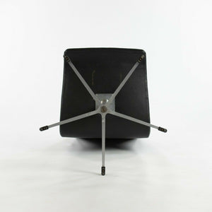 1960s Set of Four Arne Jacobsen for Fritz Hansen High Oxford Dining Chairs in Black Vinyl