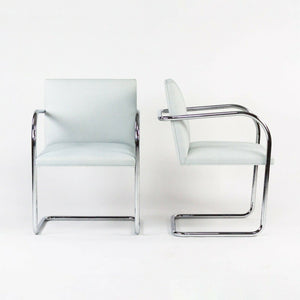 SOLD 2016 Pair of Mies van der Rohe for Knoll Brno Chairs in Hourglass Gull Fabric