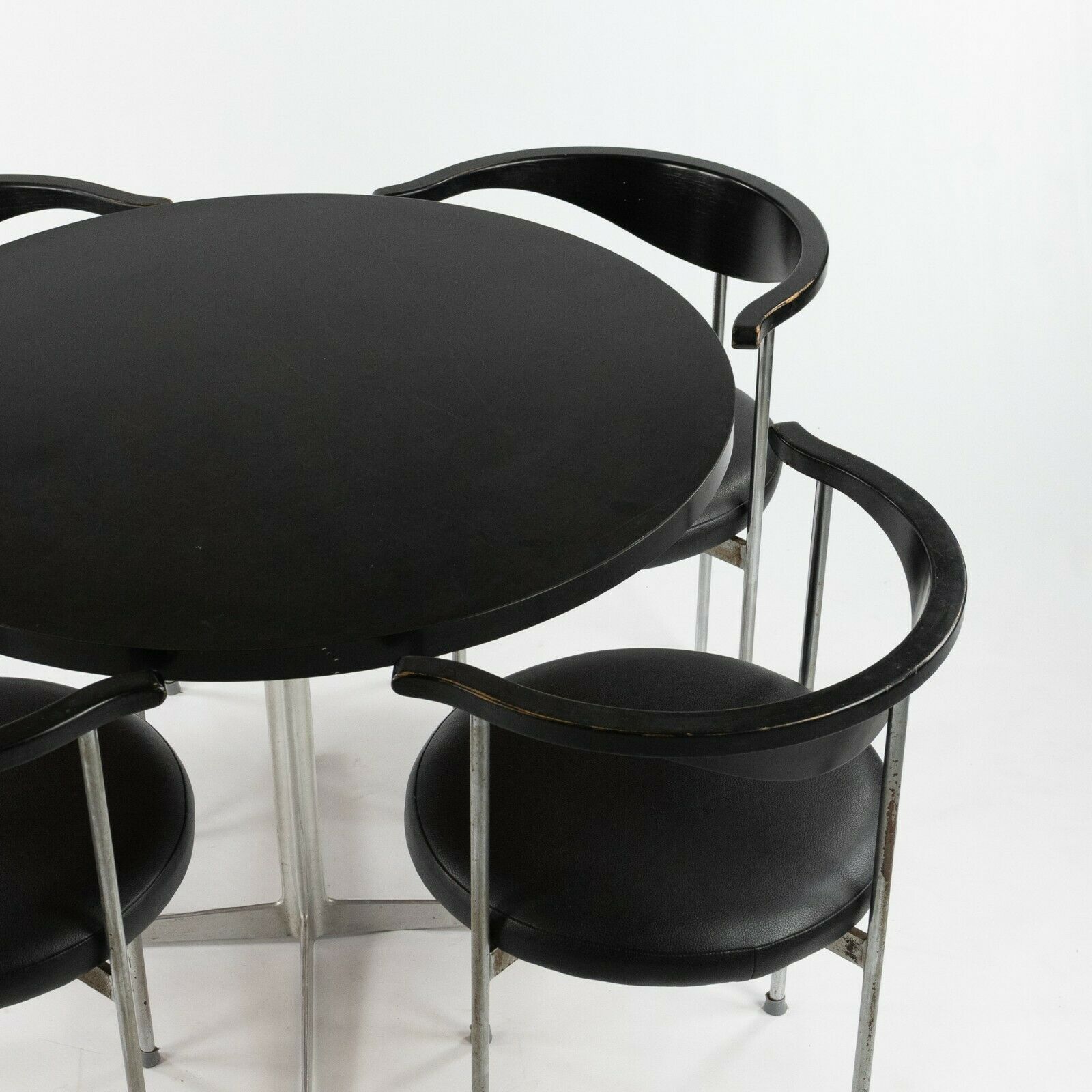 1963 Frederik Sieck for Fritz Hansen 3200 Dining Chairs + Arne Jacobsen A623 Dining Table