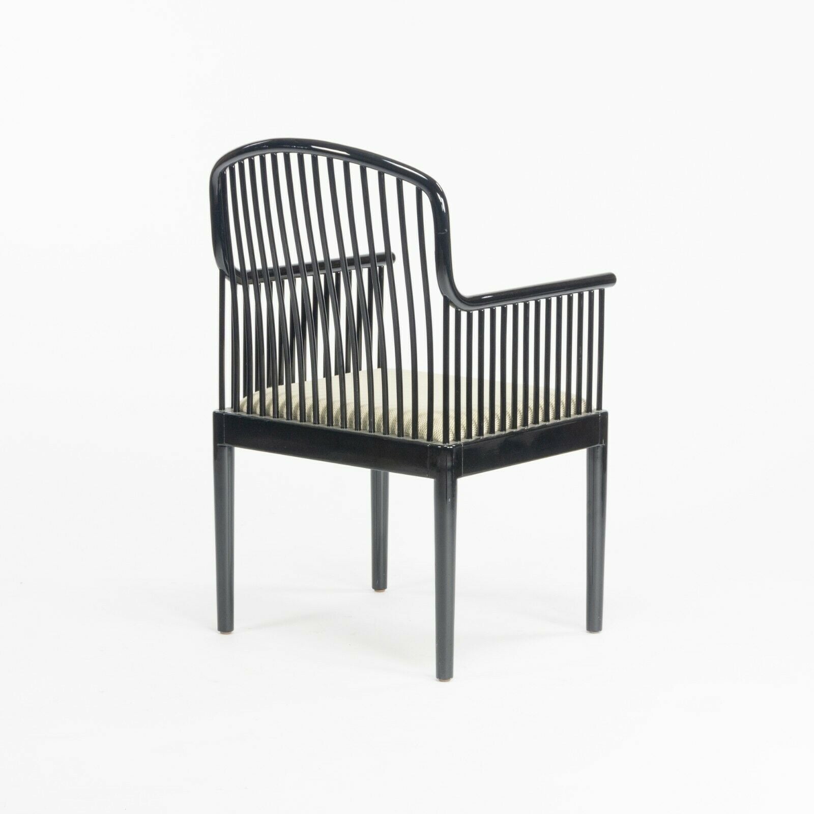 SOLD C. 1985 Pair of Black Lacquer Andover Chairs by Davis Allen for Stendig in Italy