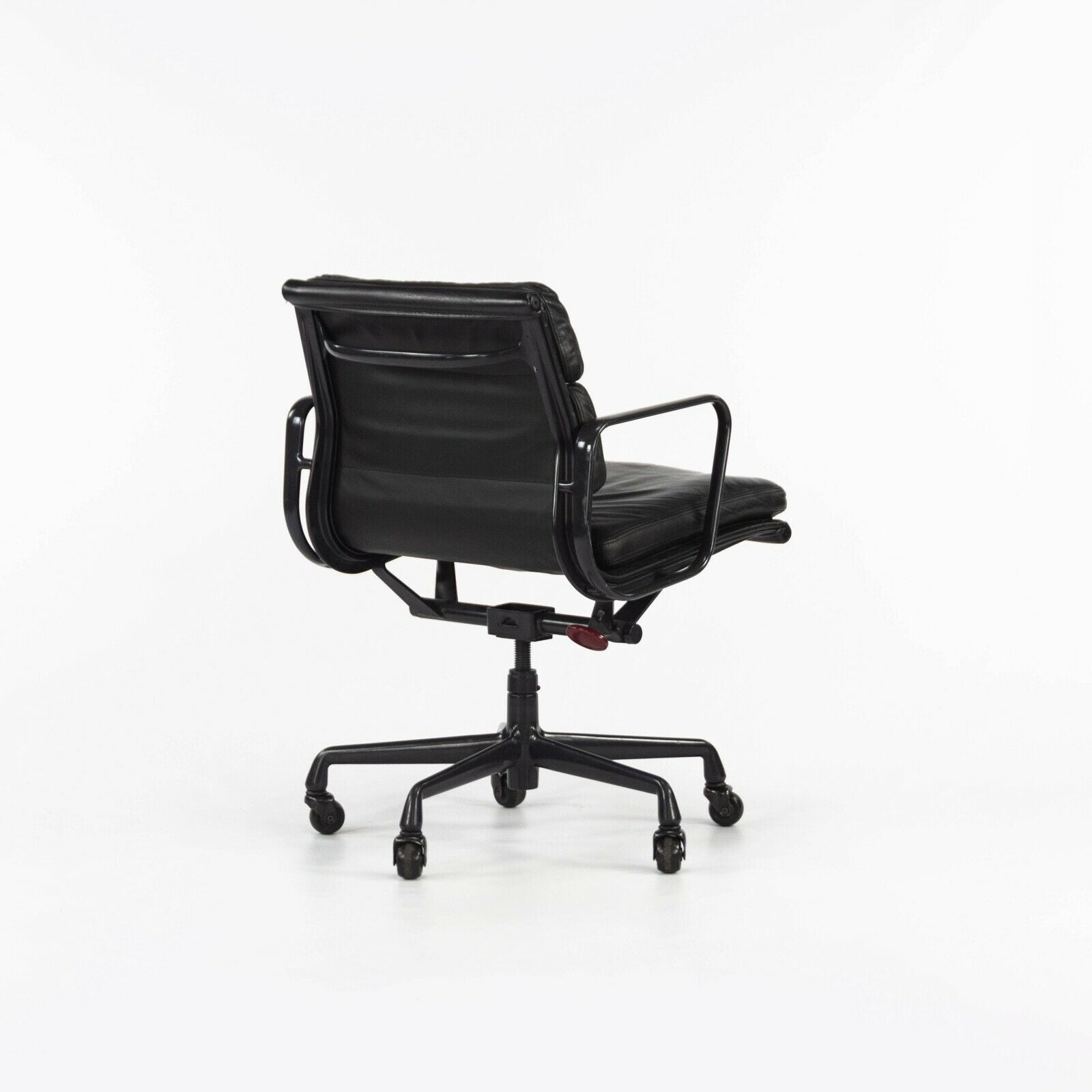 SOLD 1990s Herman Miller Eames Aluminum Group Soft Pad Management Chair Black Leather