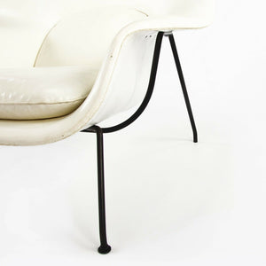 1960s Eero Saarinen for Knoll Womb Chair with Original White Vinyl Upholstery