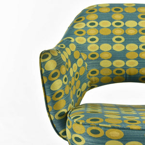 2008 Eero Saarinen for Knoll Executive Dining Arm Chair Abacus Fabric 4x Avail