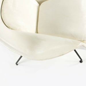 1960s Eero Saarinen for Knoll Womb Chair with Original White Vinyl Upholstery