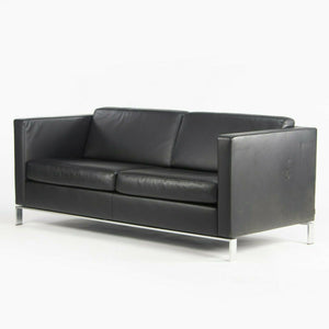 Lord Norman Foster Model 500 Black Leather 2 Seat Settee Sofa for Walter Knoll