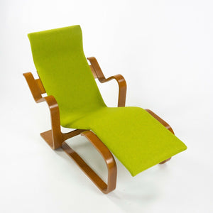 SOLD 1960s Marcel Breuer for Knoll Isokon Chaise Lounge Chair in Green Upholstery