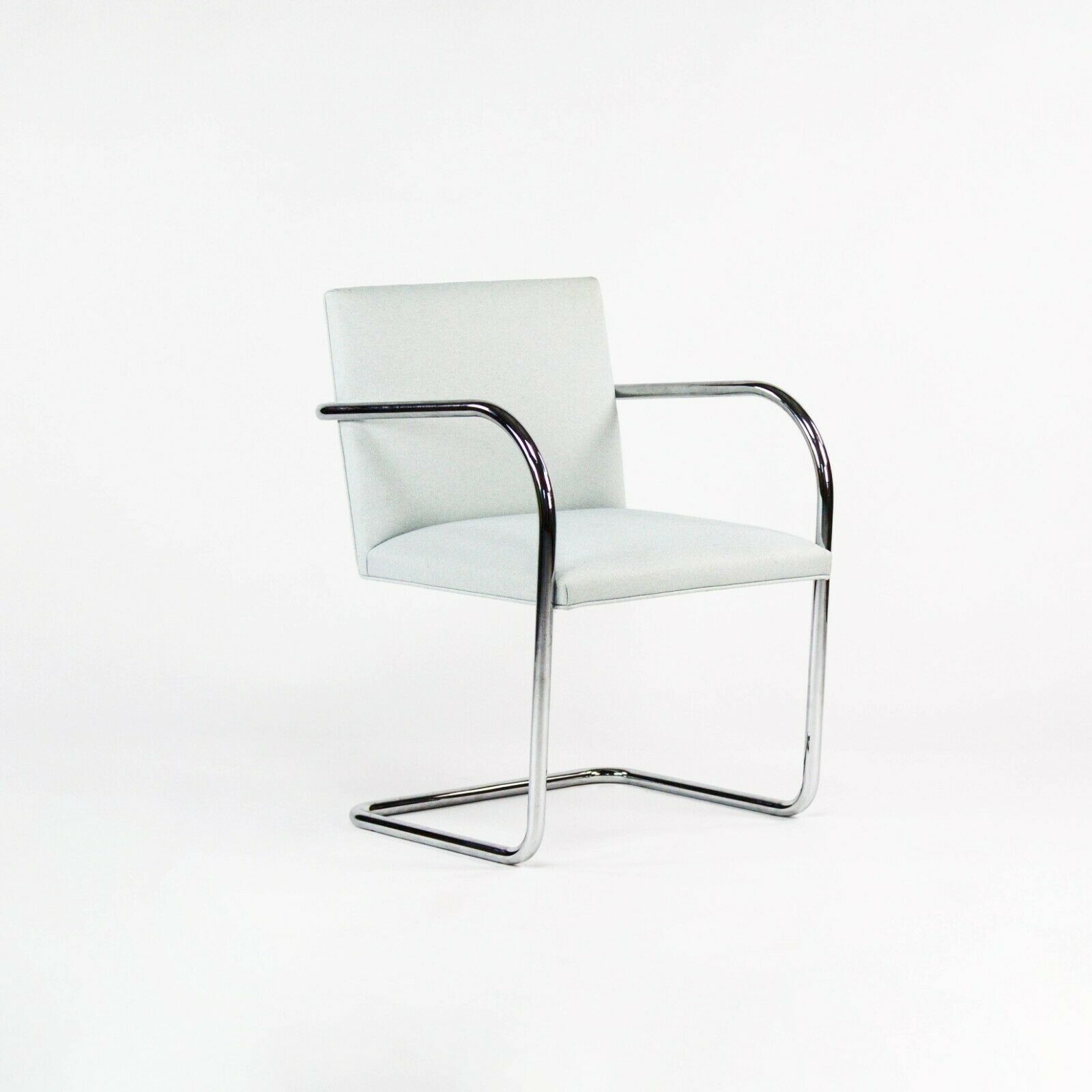 SOLD 2016 Pair of Mies van der Rohe for Knoll Brno Chairs in Hourglass Gull Fabric