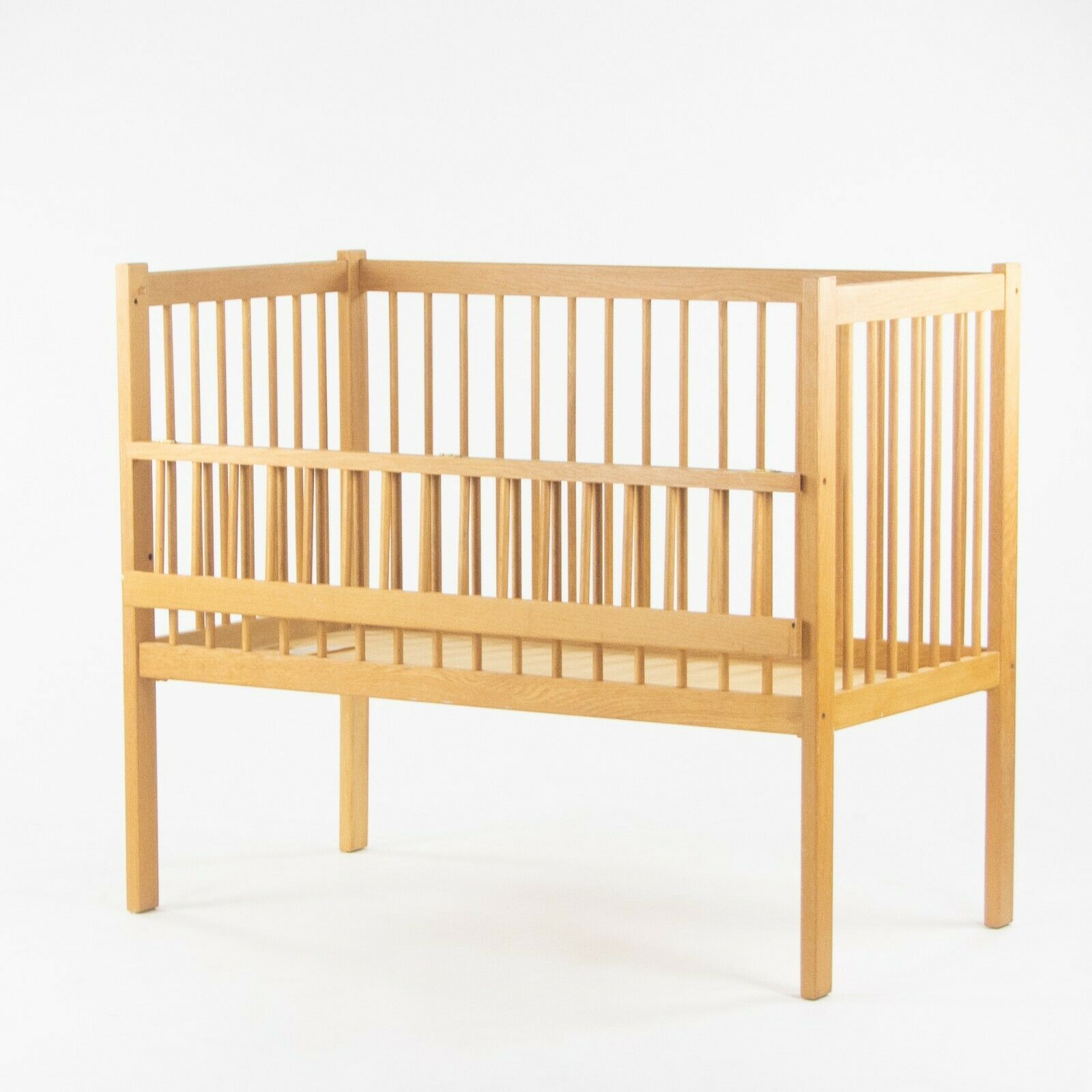 SOLD Custom & Handmade Charles Webb Design of Cambridge MA Oak Baby Crib Mid Century