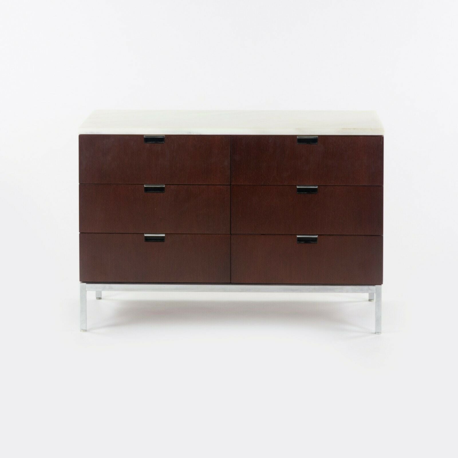 1970s Florence Knoll International 6 Drawer Credenza Dresser Cabinet with Marble Top