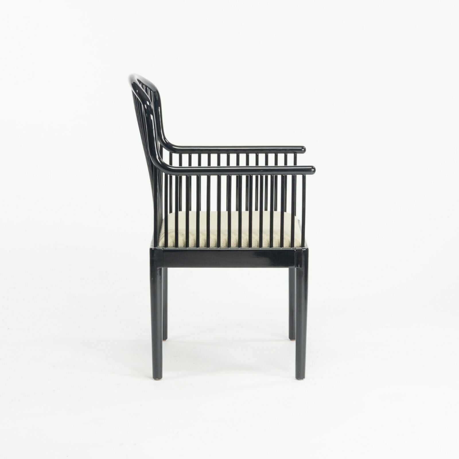 SOLD C. 1985 Pair of Black Lacquer Andover Chairs by Davis Allen for Stendig in Italy