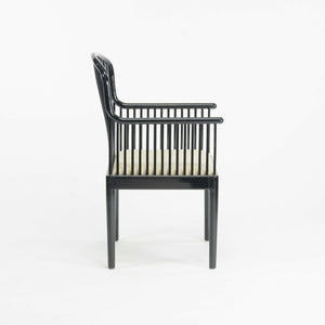 SOLD C. 1985 Pair of Black Lacquer Andover Chairs by Davis Allen for Stendig in Italy