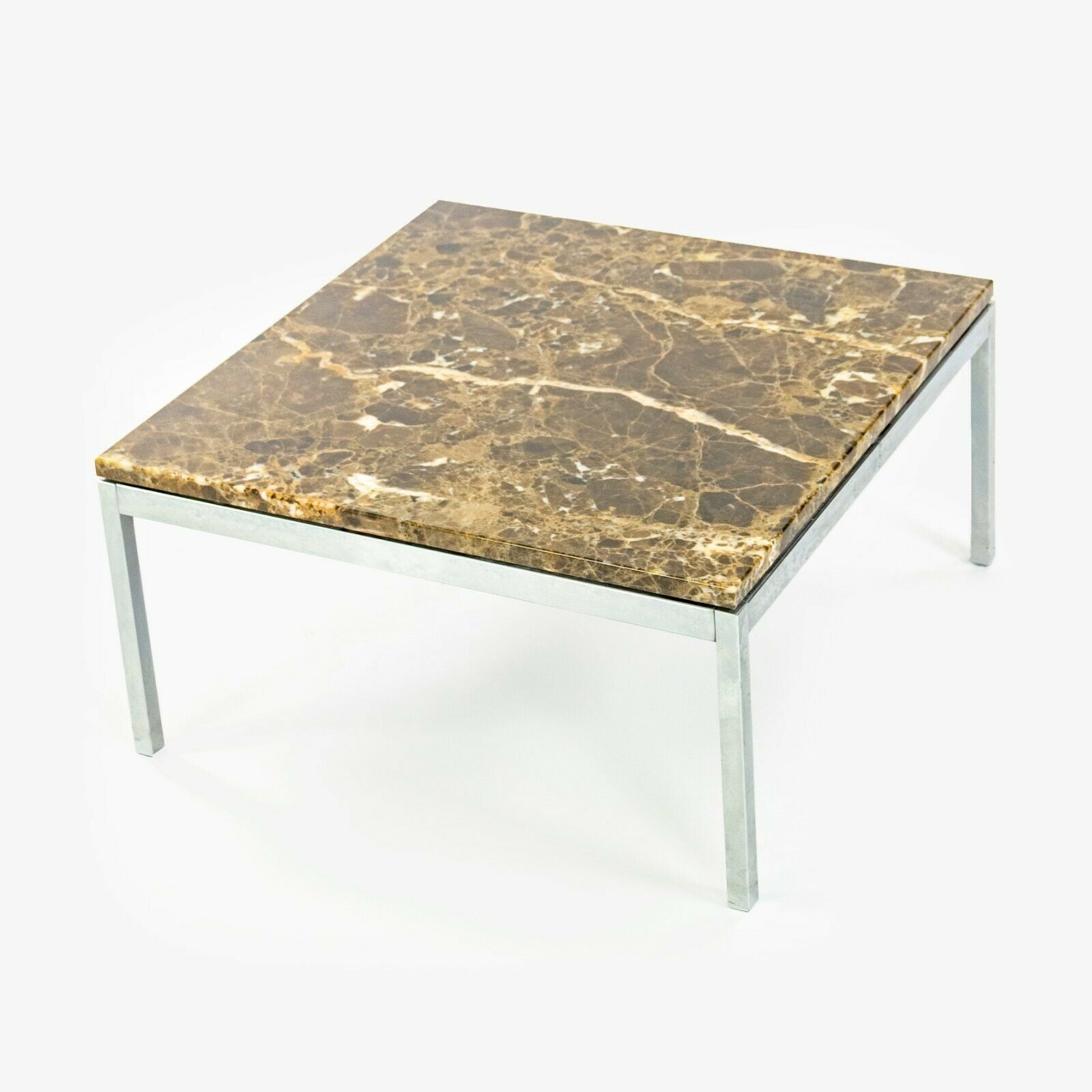 Florence Knoll Studio Square Espresso Marble Low Side or Coffee Table 24 in  Square