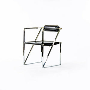 SOLD 1982 Rare Mario Botta Chrome Postmodern Seconda Chair for Alias Furniture of Italy