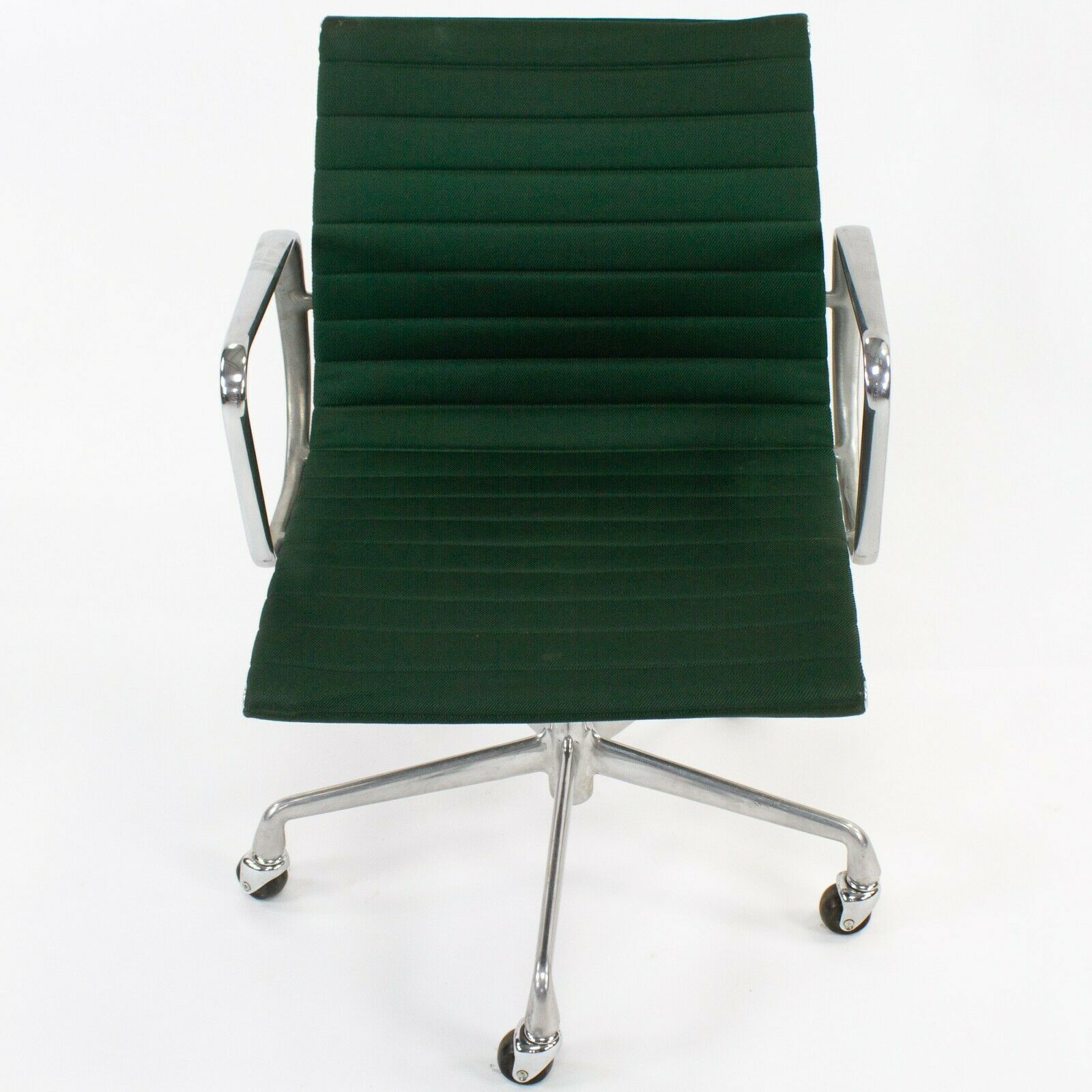 SOLD 1990 Herman Miller Eames Aluminum Group Management Desk Chair in Green Fabric