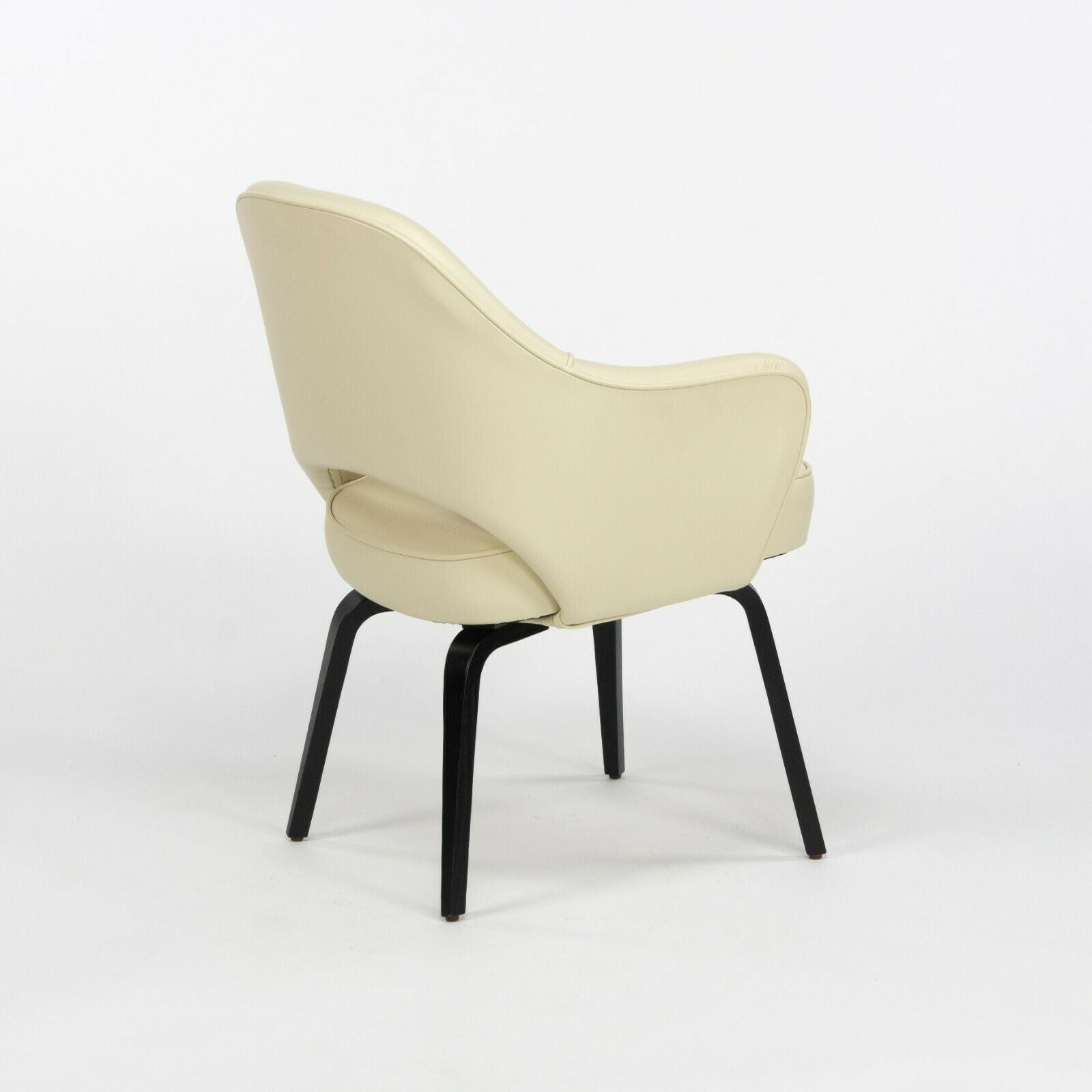 SOLD Eero Saarinen for Knoll 2020 Executive Armchair with Ivory Leather & Wood Legs