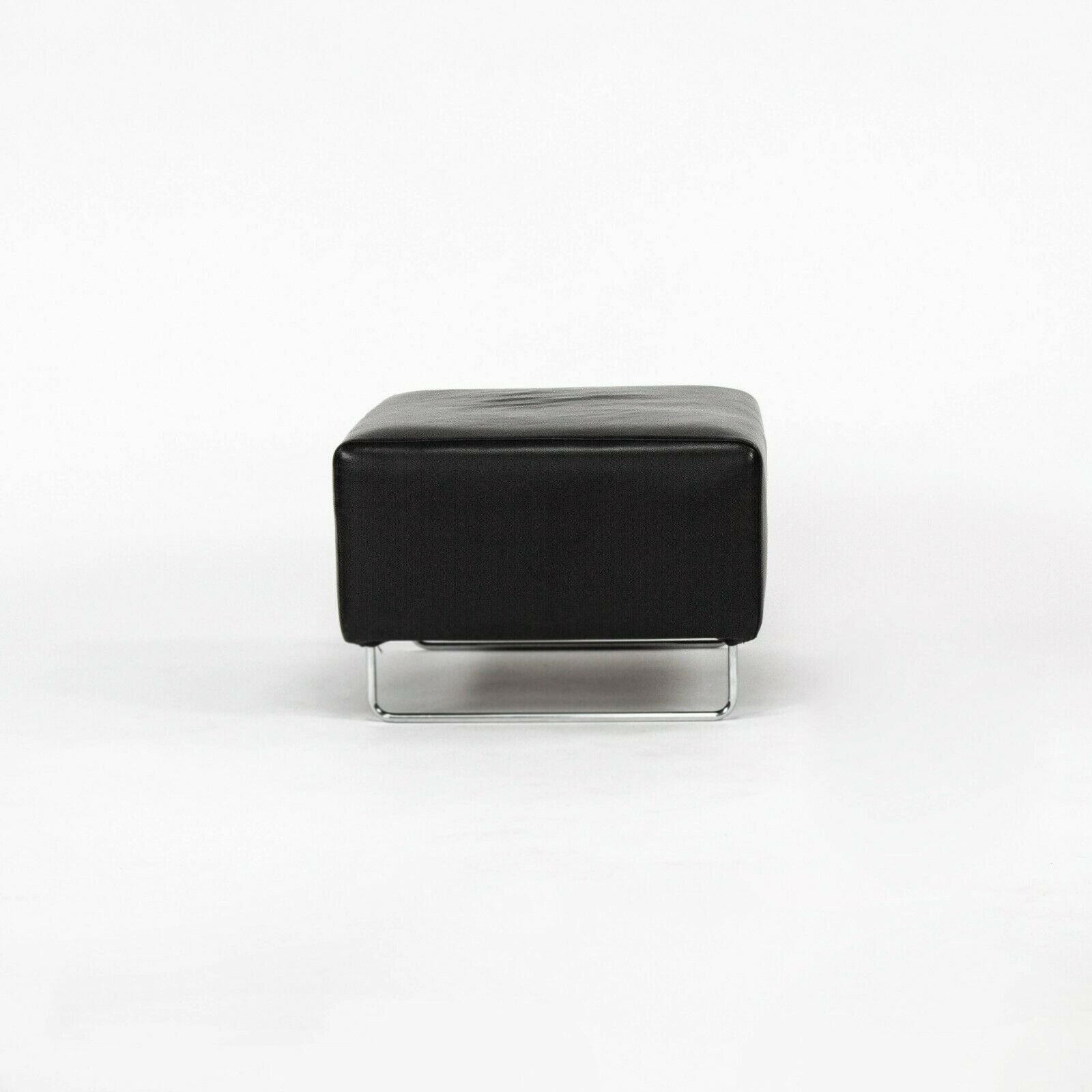 SOLD B&B Italia Diesis Black Leather Ottoman by Antonio Citterio and Paulo Nava