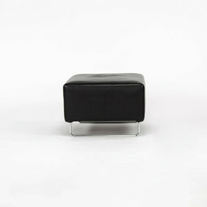 SOLD B&B Italia Diesis Black Leather Ottoman by Antonio Citterio and Paulo Nava