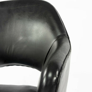 1960s Eero Saarinen for Knoll Executive Dining Arm Chair in Chrome & Black Leather