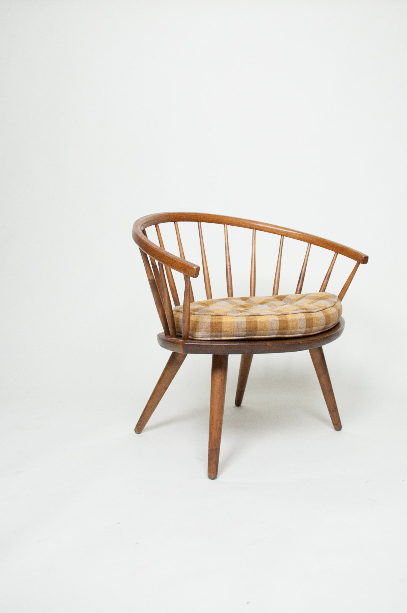 SOLD Round Chair By Yngve Ekstrom Arka Vintage Maple Armchair, Made In Sweden