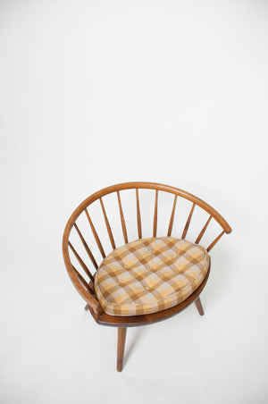 SOLD Round Chair By Yngve Ekstrom Arka Vintage Maple Armchair, Made In Sweden