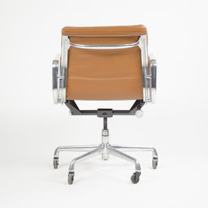 SOLD 2000's Cognac Eames Herman Miller Soft Pad Aluminum Group Desk Chairs 4x