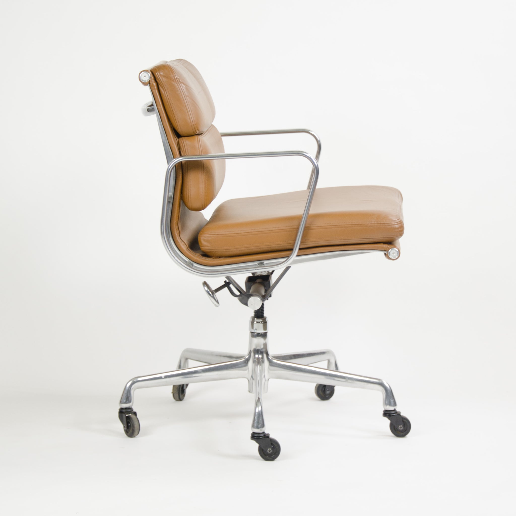 SOLD Herman Miller Eames Soft Pad Aluminum Group Chair Cognac Leather 2007 1x Avail