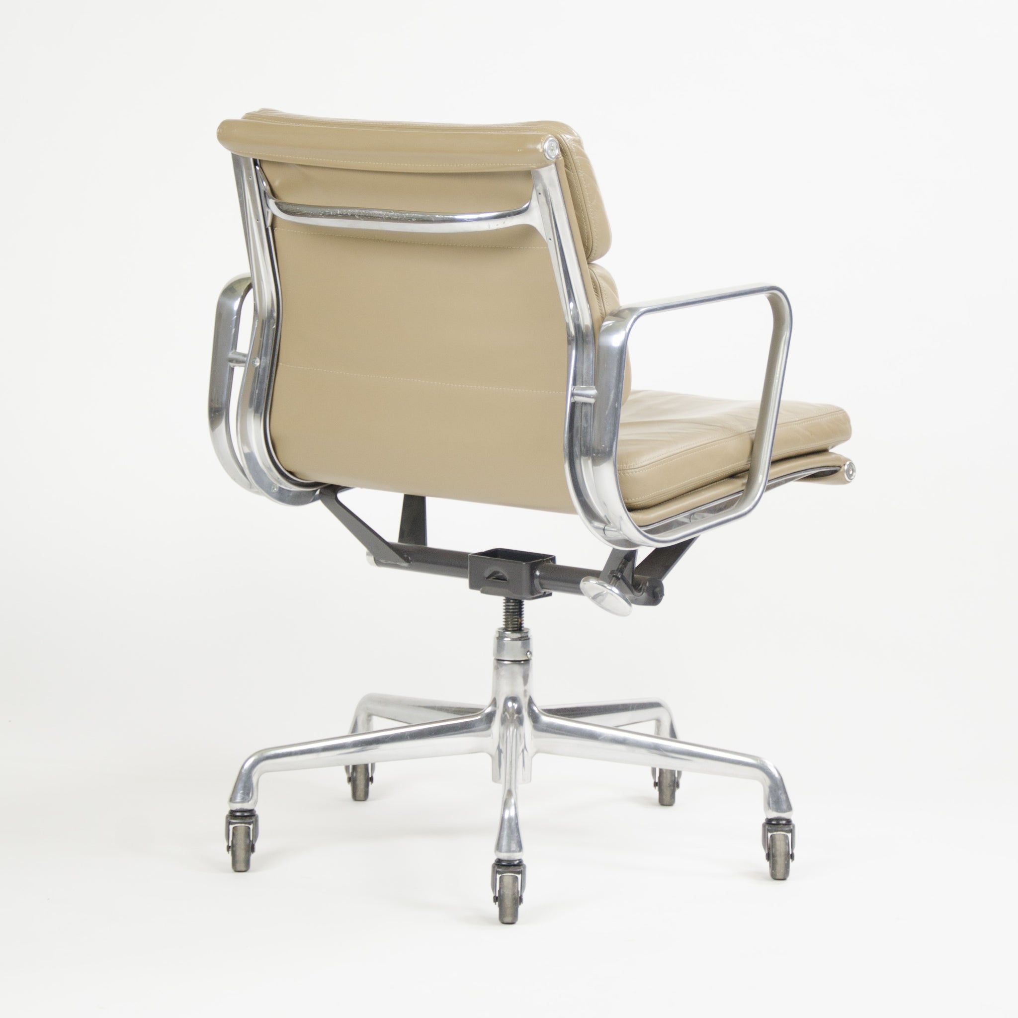 SOLD Herman Miller Eames Soft Pad Aluminum Group Chair Tan Leather 2000's 1x Avail