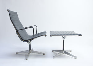 SOLD Eames Aluminum Group Lounge Chair and Ottoman