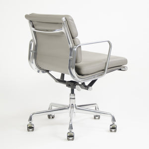 SOLD Herman Miller Eames Soft Pad Aluminum Group Chair Light Gray Leather 2013