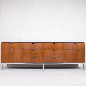 SOLD Florence Knoll Vintage Wood and Marble Credenza Cabinet Sideboard