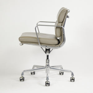 SOLD Herman Miller Eames Soft Pad Aluminum Group Chair Dark Tan Leather 2007